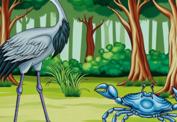 The crane and the crab - panchatantra story